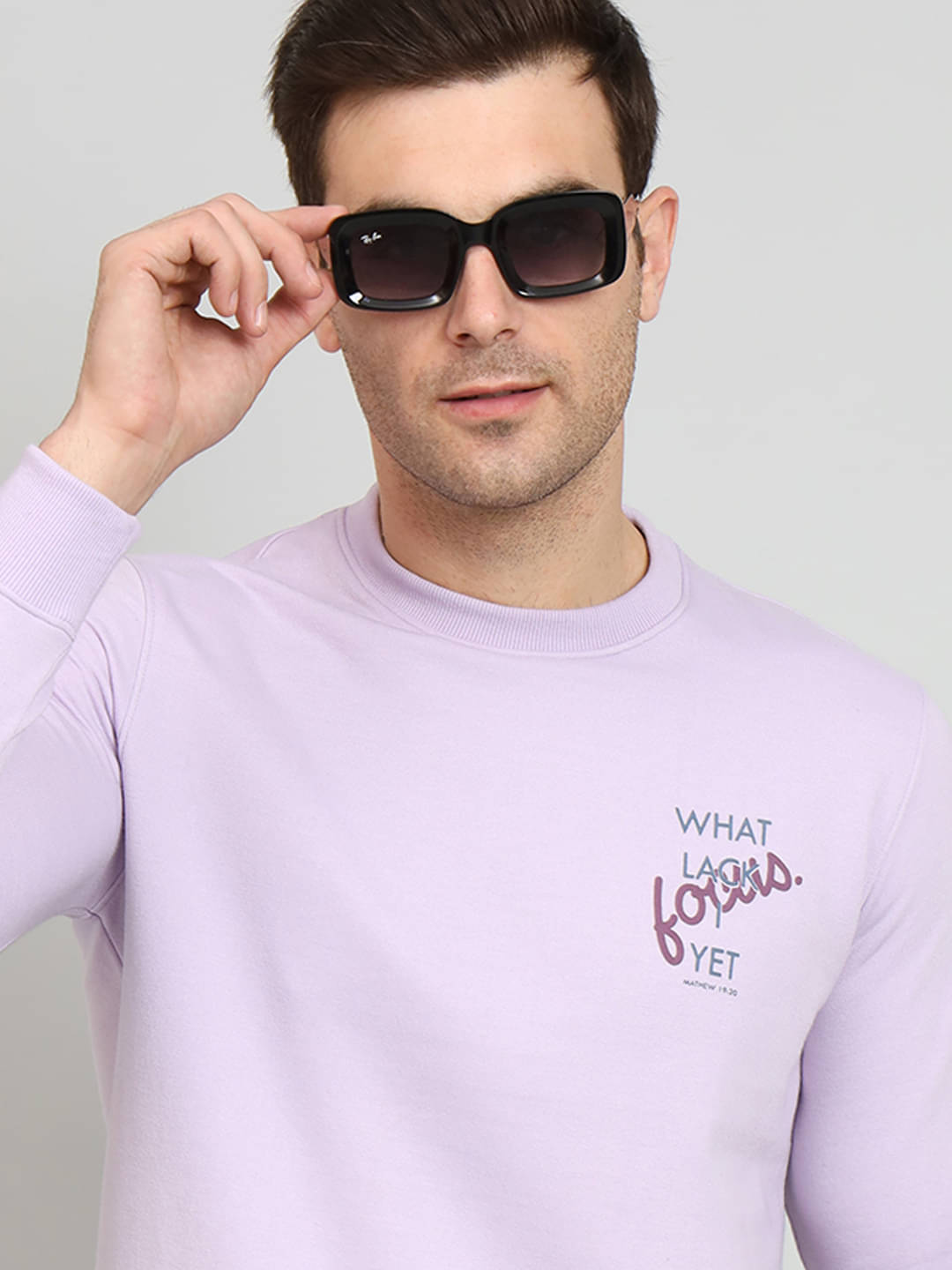     			OAKWYN Fleece Round Neck Men's Sweatshirt - Lavender ( Pack of 1 )