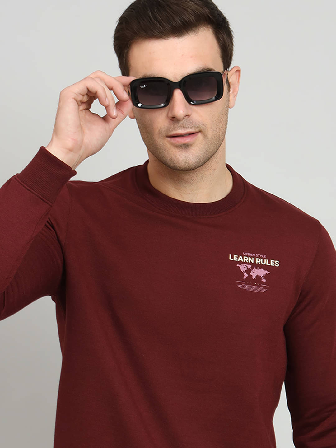 OAKWYN Fleece Round Neck Men's Sweatshirt - Wine ( Pack of 1 ) OAKWYN Fleece Round Neck Men's Sweatshirt - Wine ( Pack of 1 )