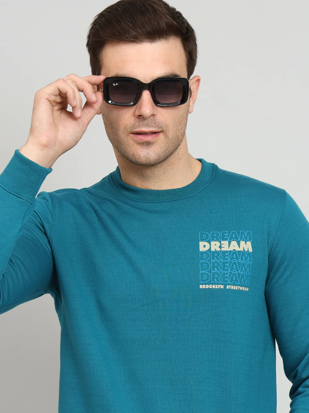 OAKWYN Fleece Round Neck Men's Sweatshirt - Teal ( Pack of 1 ) OAKWYN Fleece Round Neck Men's Sweatshirt - Teal ( Pack of 1 )