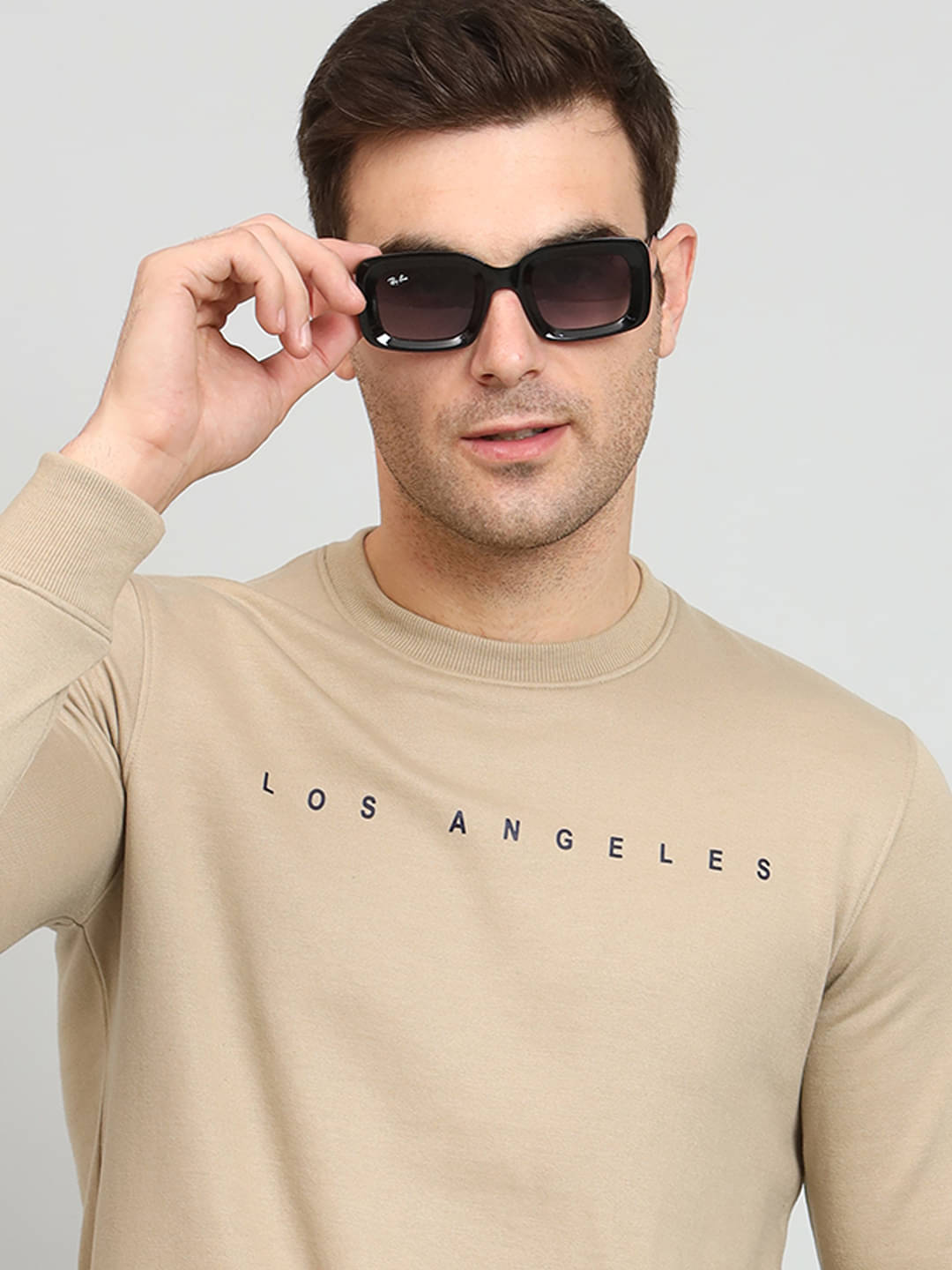     			OAKWYN Fleece Round Neck Men's Sweatshirt - Camel ( Pack of 1 )