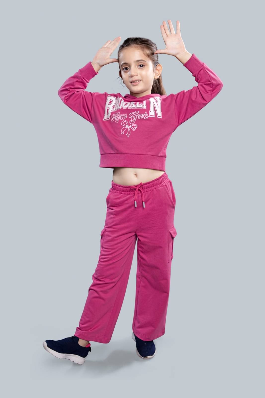     			PLUM TREE Pack of 1 Girls Cotton Cargos ( Burgundy )