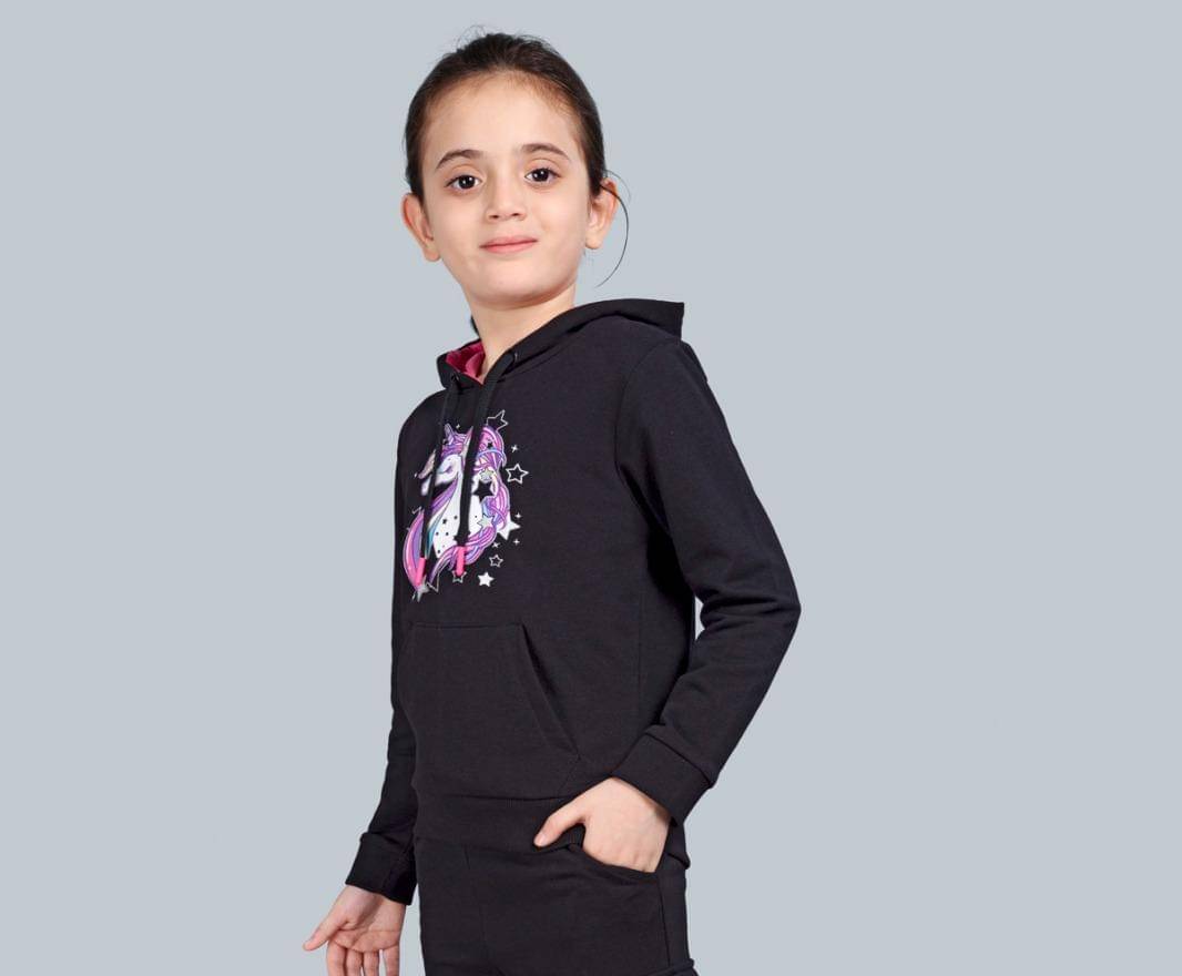     			PLUM TREE Pack of 1 Girls Cotton Sweatshirt ( Black )