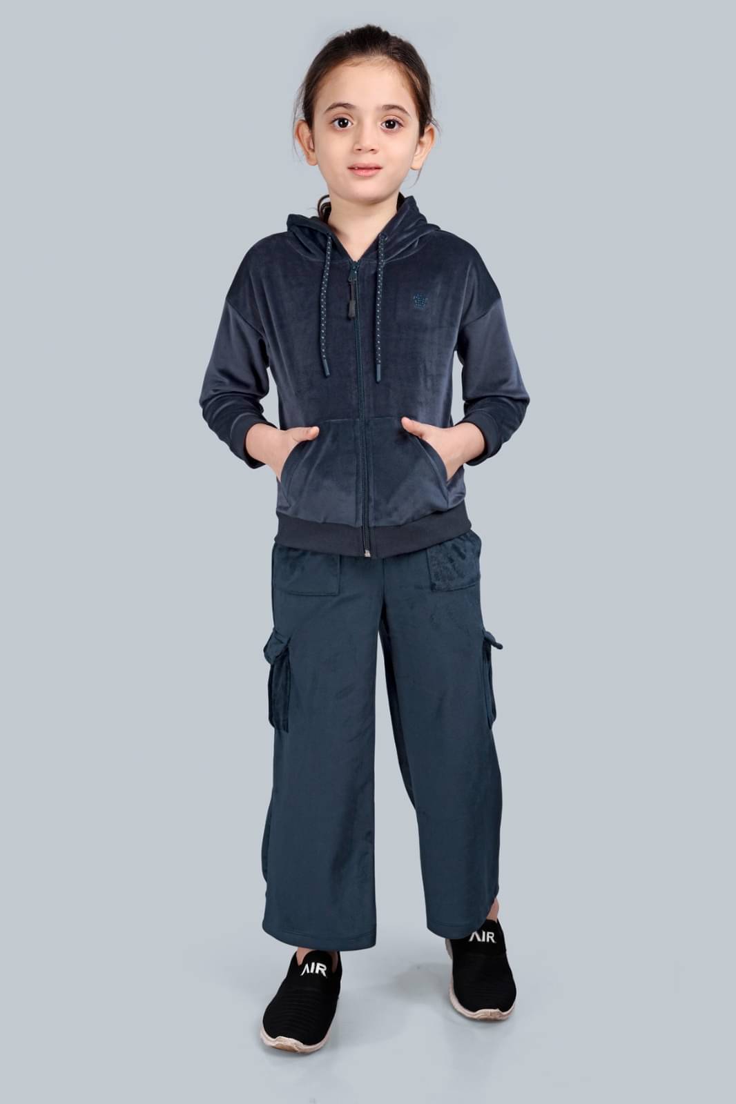 PLUM TREE Pack of 1 Girls Polyester Cargos ( Navy ) PLUM TREE Pack of 1 Girls Polyester Cargos ( Navy )