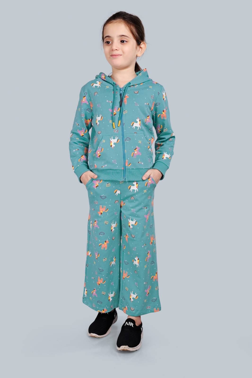     			PLUM TREE Pack of 1 Girls Cotton Cargos ( Blue )