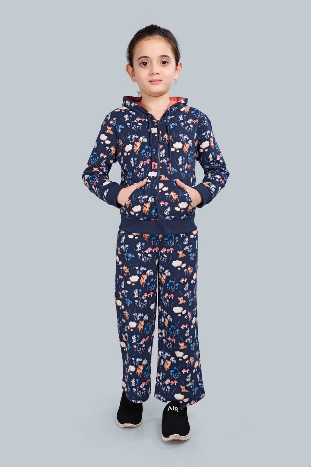     			PLUM TREE Pack of 1 Girls Cotton Cargos ( Navy )