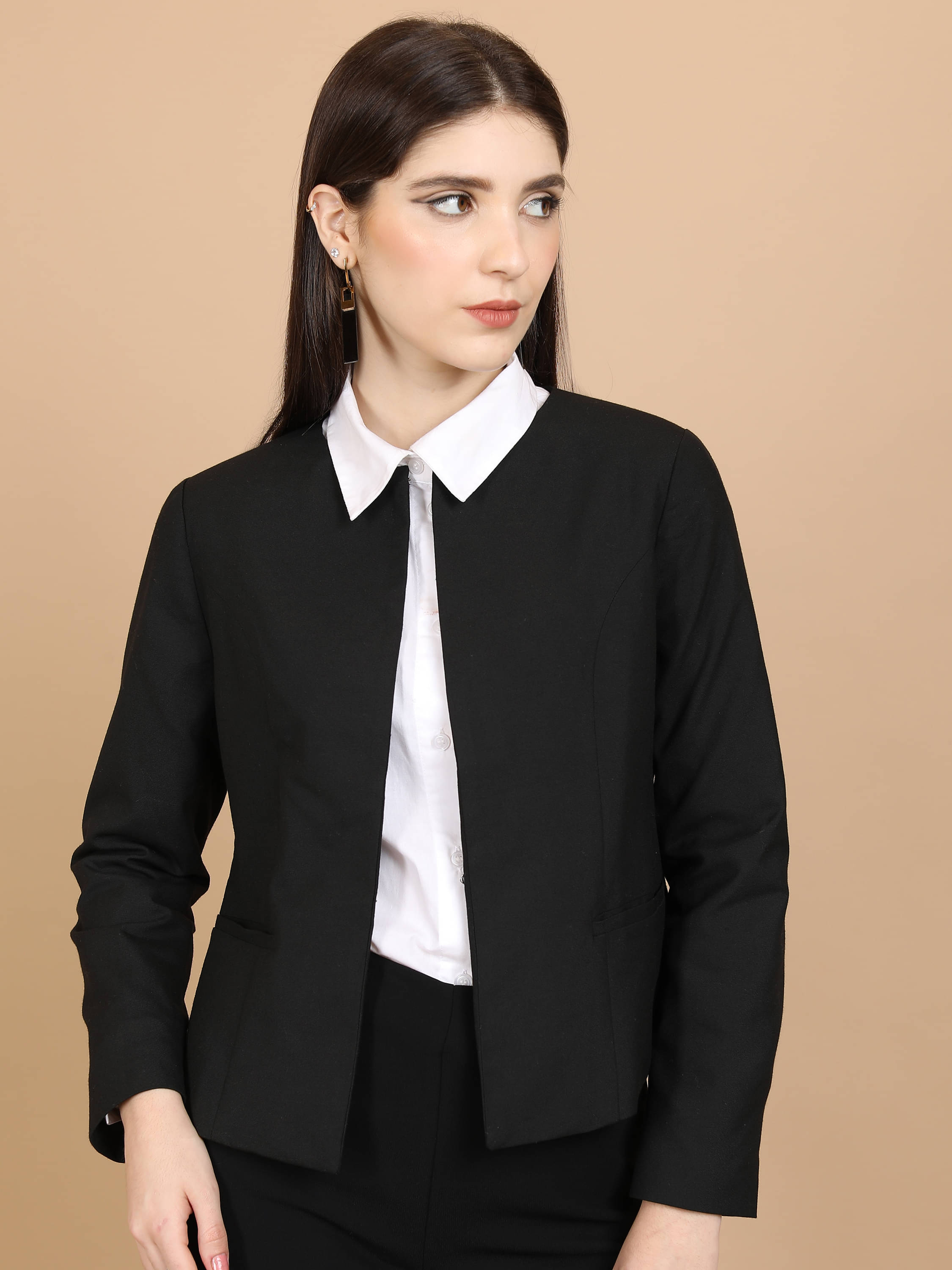 Tokyo Talkies - Polyester Blend Black Blazers Tokyo Talkies - Polyester Blend Black Blazers
