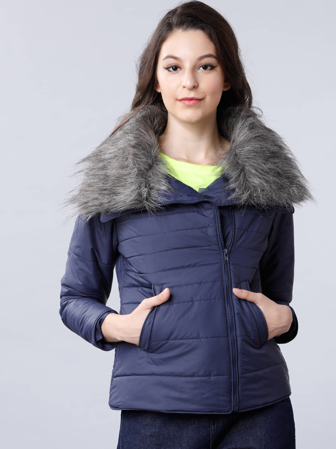     			Tokyo Talkies - Polyester Blend Blue Puffer