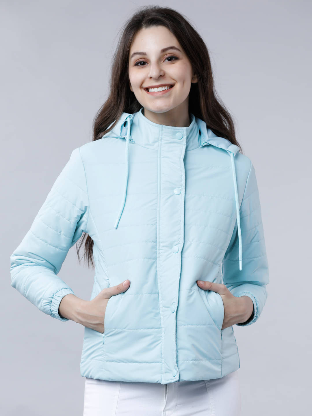     			Tokyo Talkies - Polyester Blend Blue Quilted/Padded Jackets
