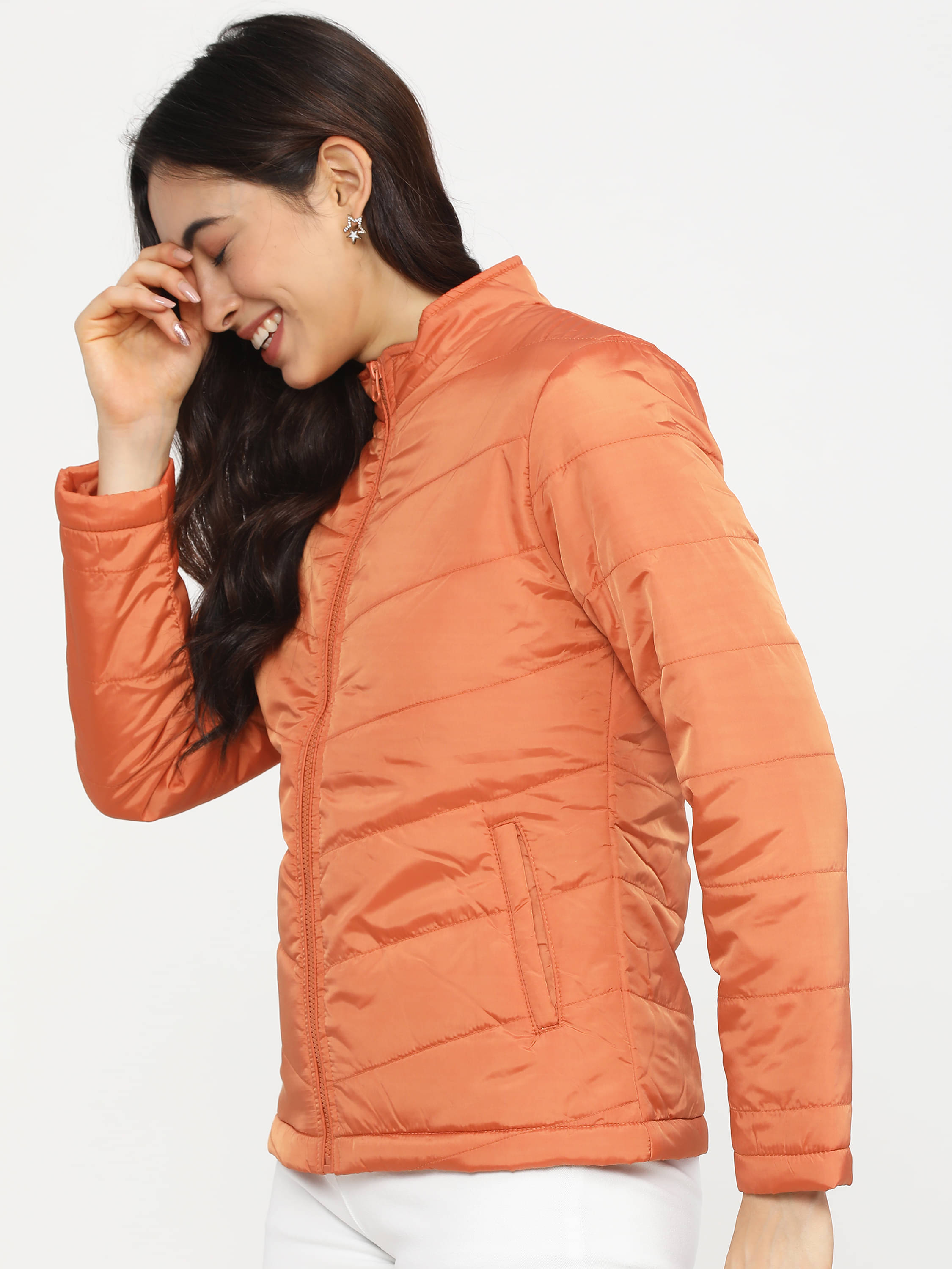     			Tokyo Talkies - Polyester Blend Brown Quilted/Padded Jackets