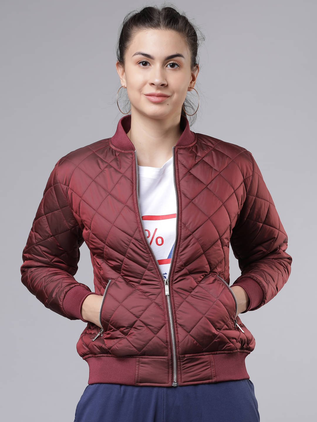     			Tokyo Talkies - Polyester Blend Multi Color Quilted/Padded Jackets