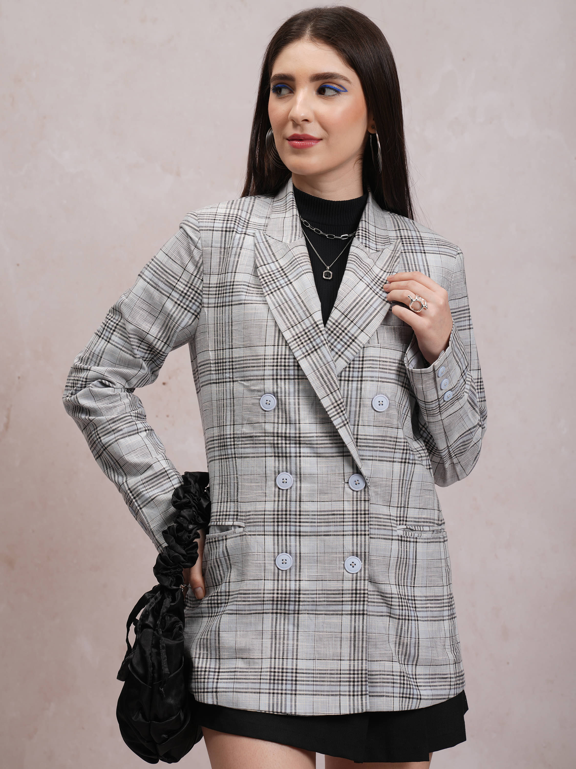Tokyo Talkies - Polyester Blend Multi Color Blazers Tokyo Talkies - Polyester Blend Multi Color Blazers