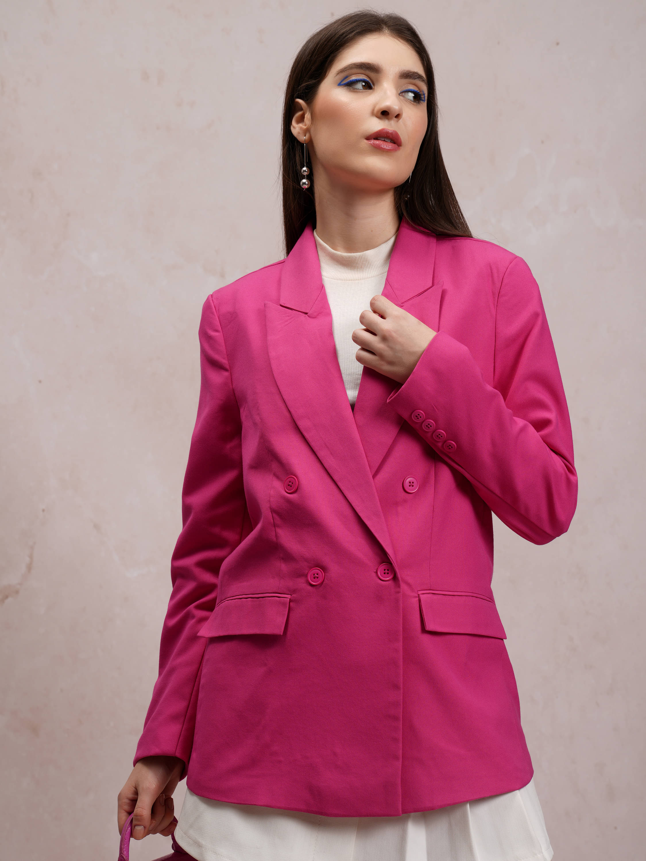     			Tokyo Talkies - Polyester Blend Pink Blazers