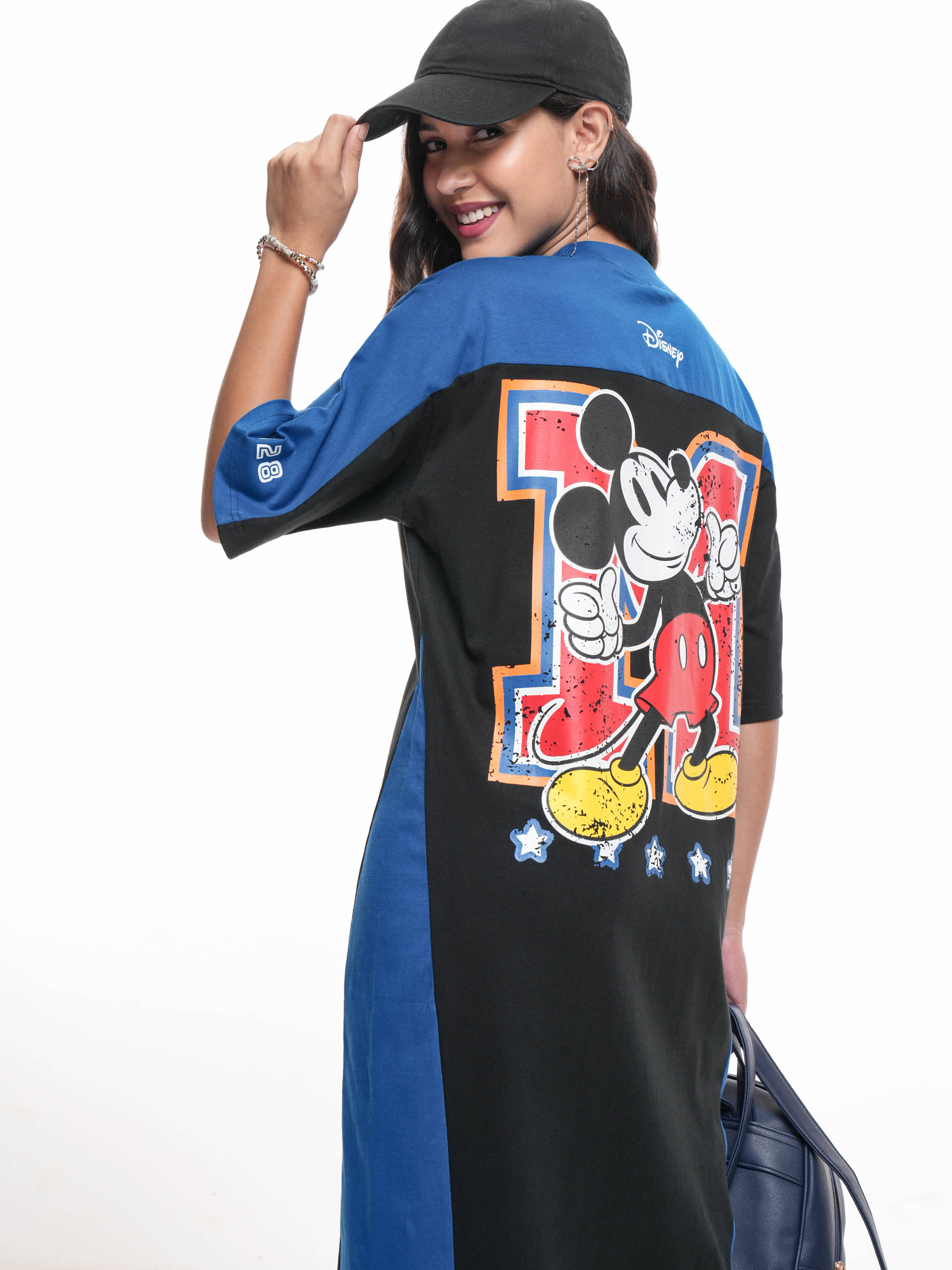     			Tokyo Talkies Women Cotton Printed T-shirt Dress ( Blue )