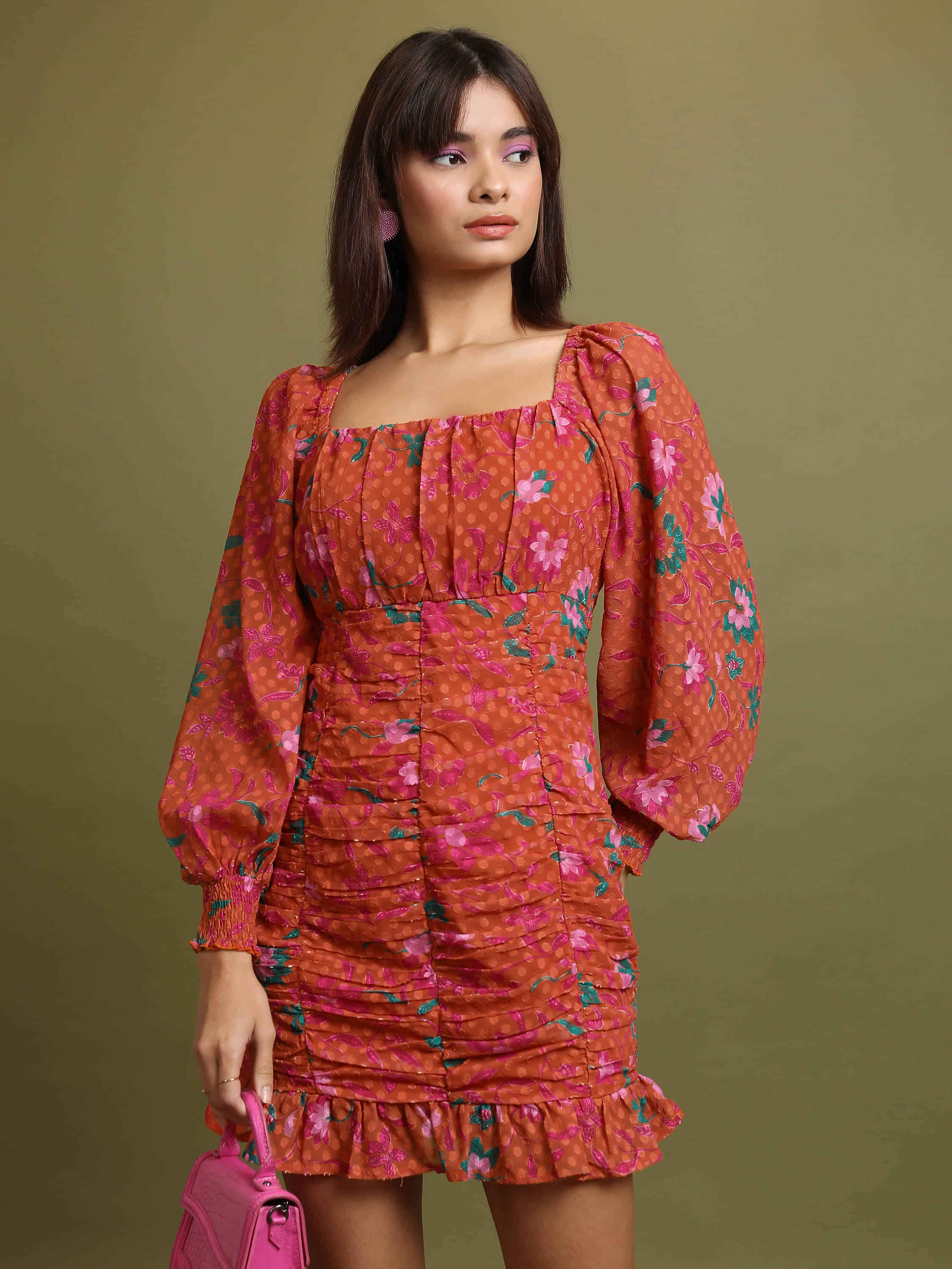     			Tokyo Talkies Women Polyester Printed Fit & Flare Dress ( Multi Color )