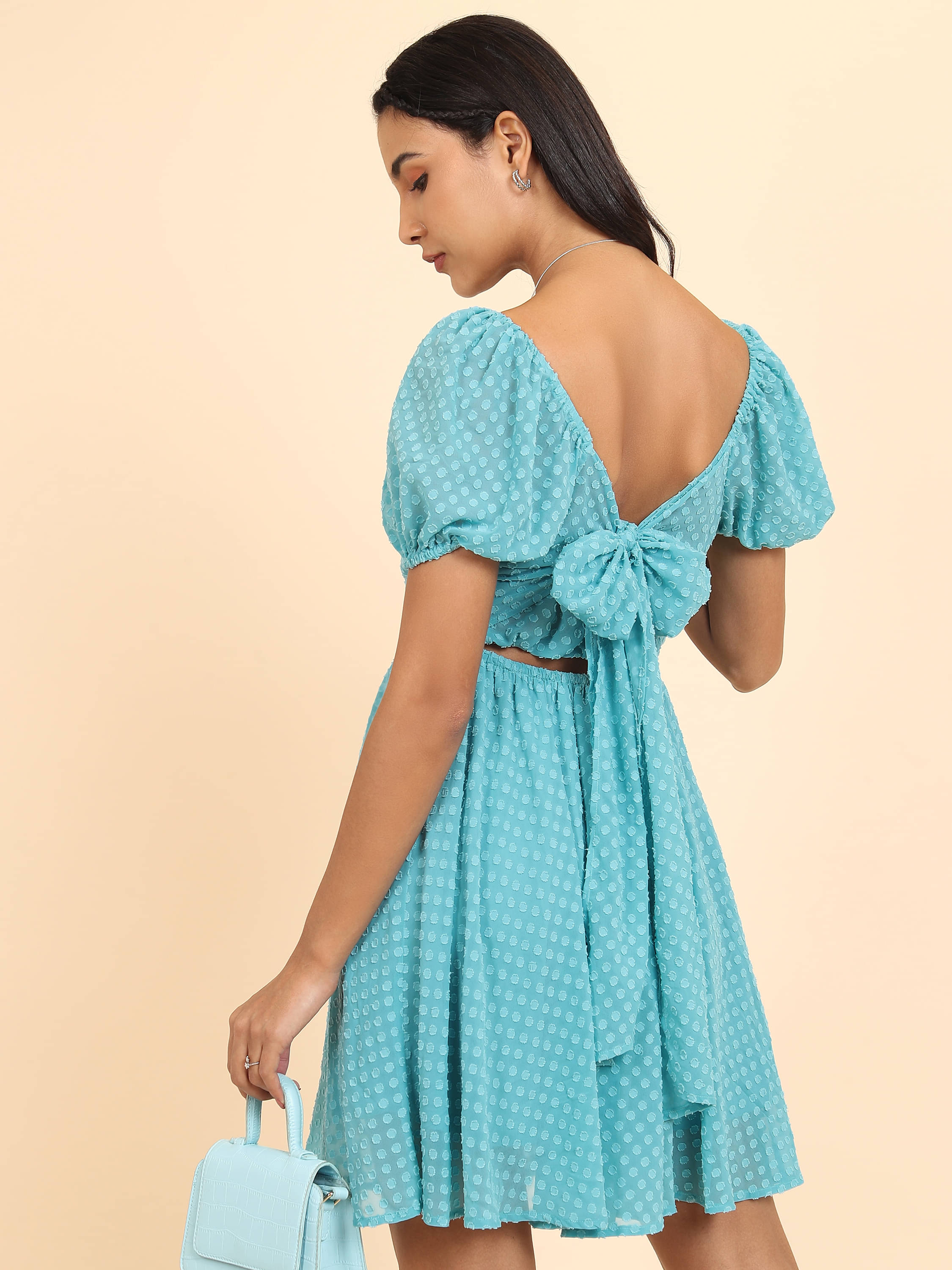     			Tokyo Talkies Women Polyester Self Design A-line Dress ( Sea Green )