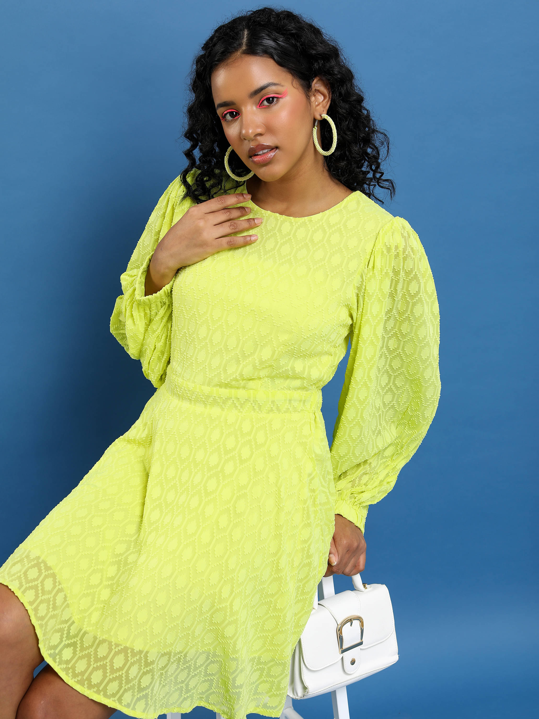     			Tokyo Talkies Women Polyester Self Design Fit & Flare Dress ( Multi Color )