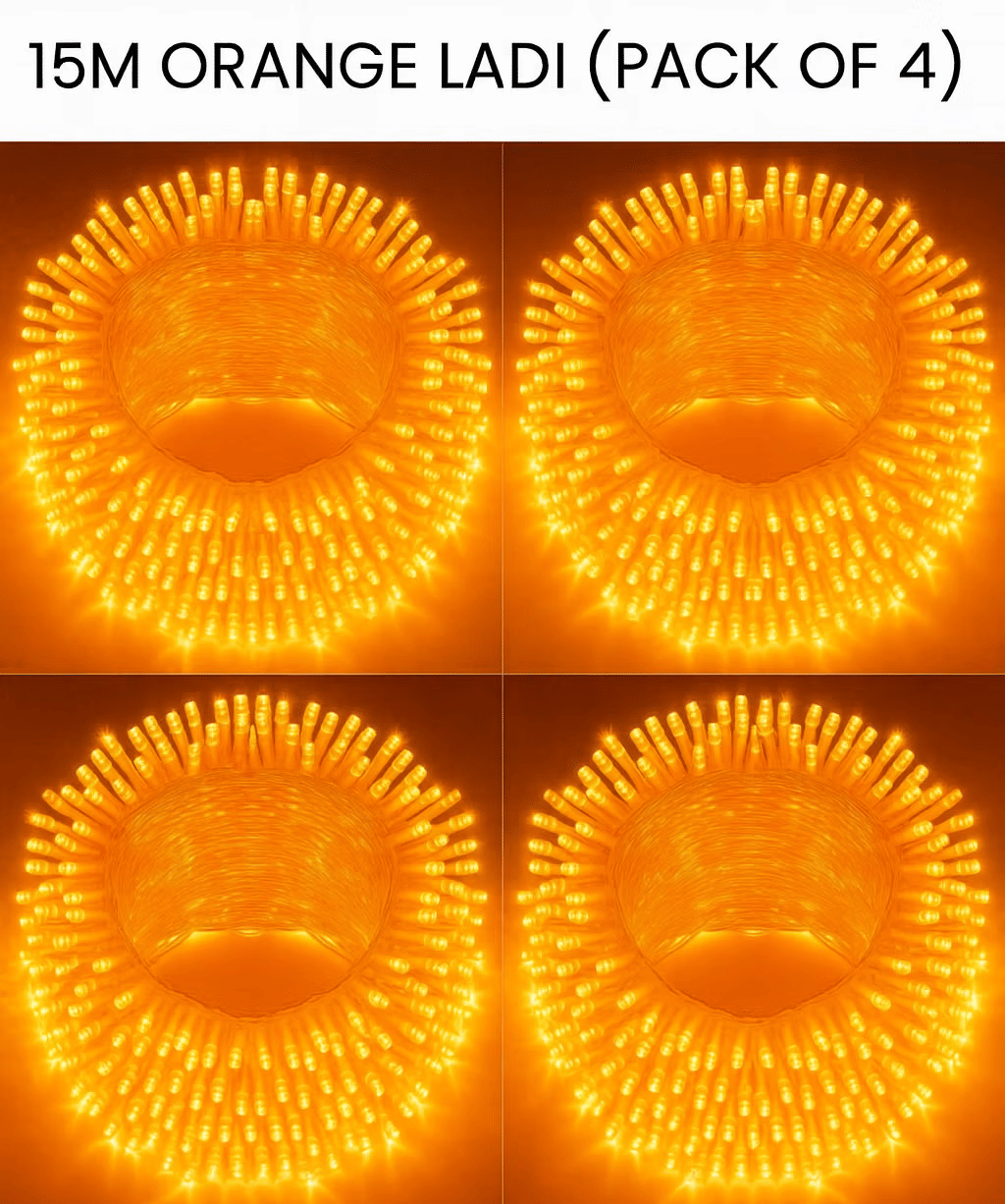     			ZESTRUM Orange 15M String Light ( Pack of 4 )