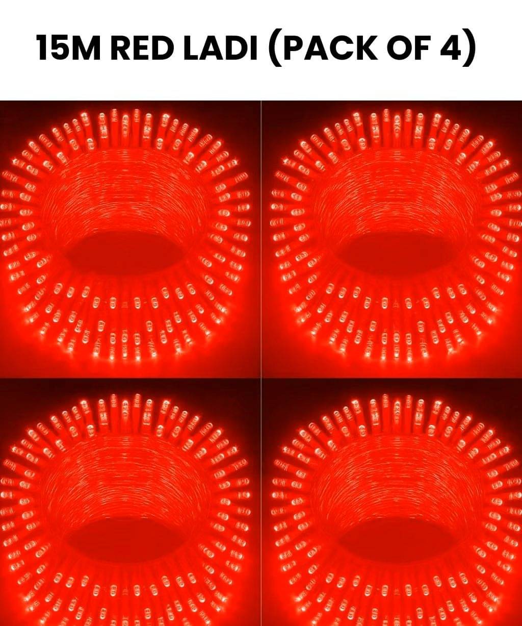     			ZESTRUM Red 11 Mtr String Light ( Pack of 4 )