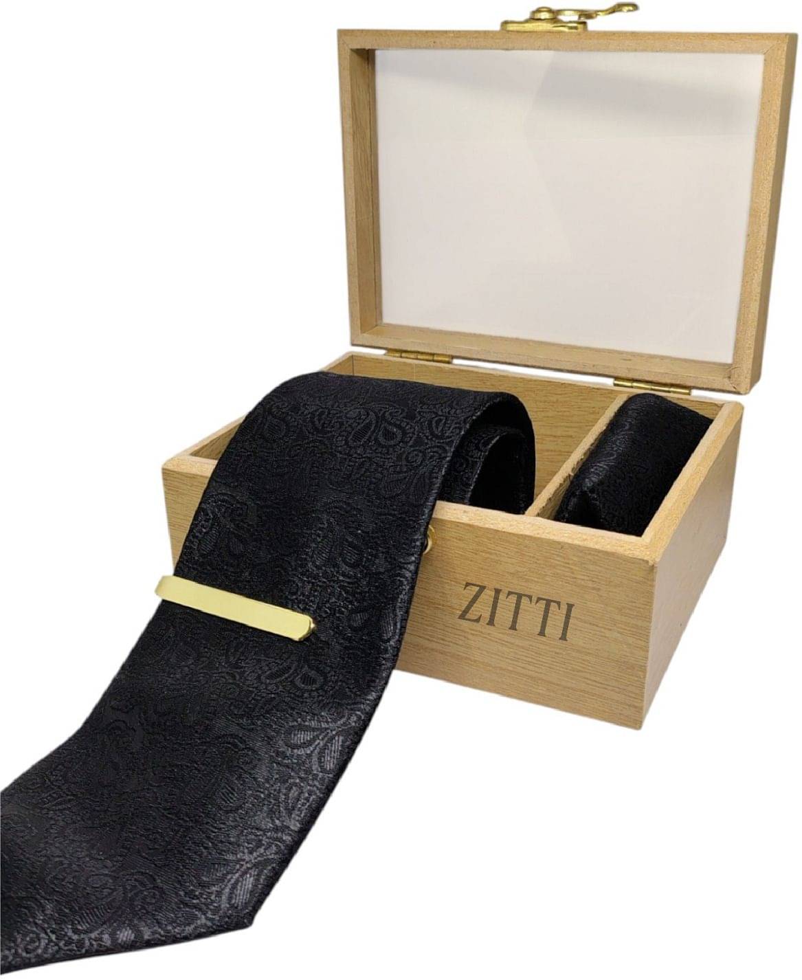     			ZITTI Black Abstract Silk Combo