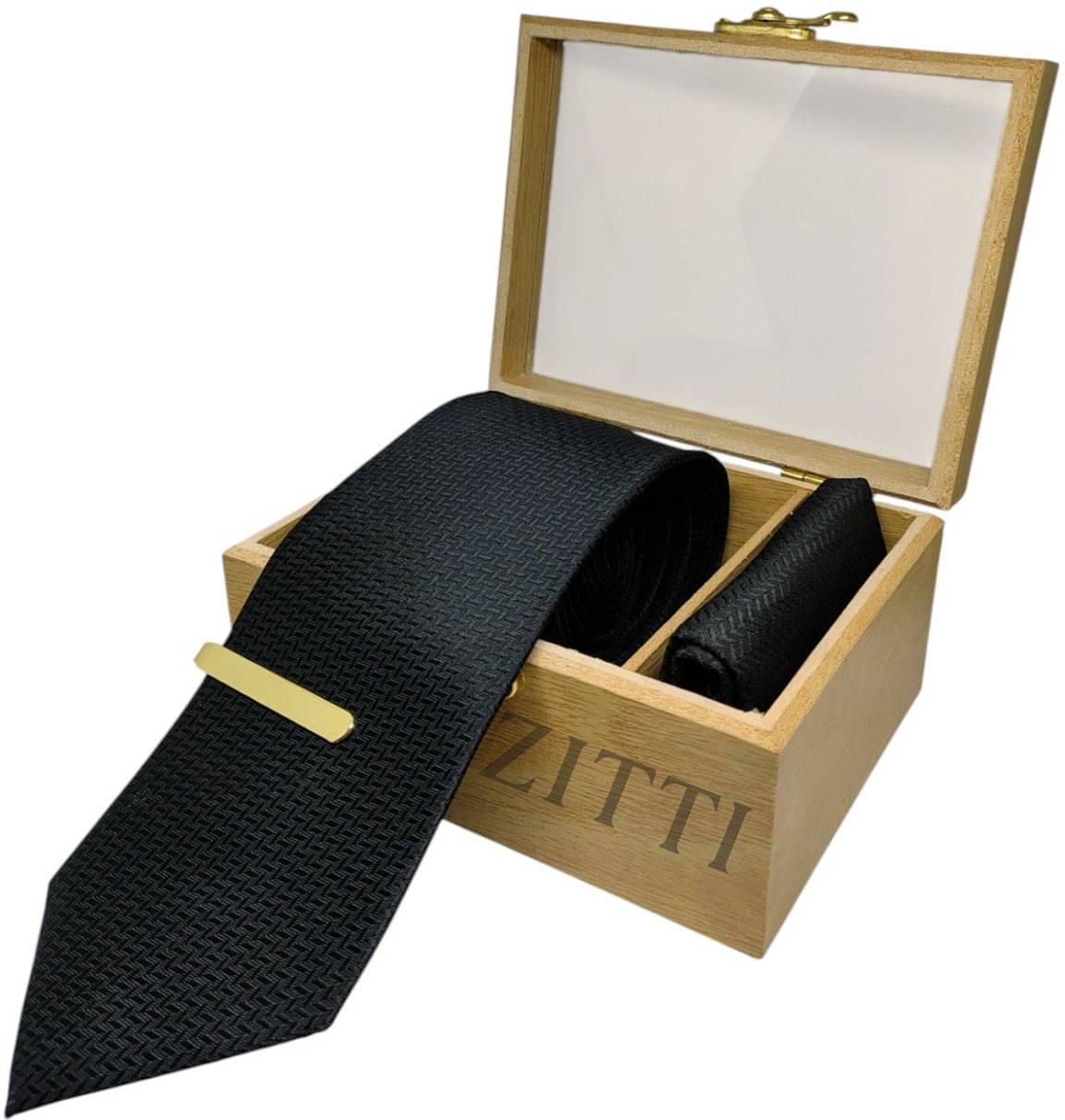     			ZITTI Black Abstract Silk Combo
