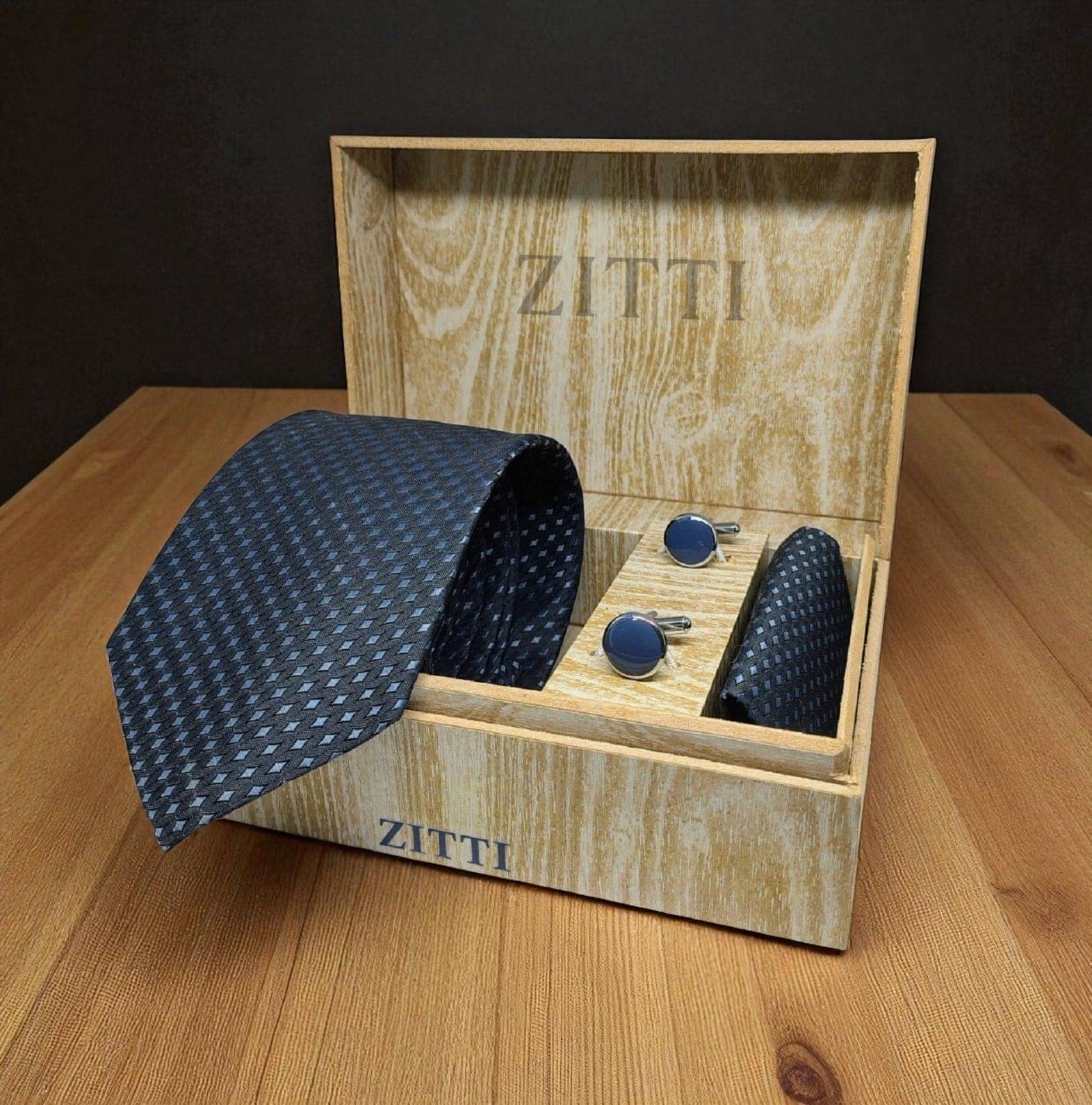     			ZITTI Black Abstract Silk Combo