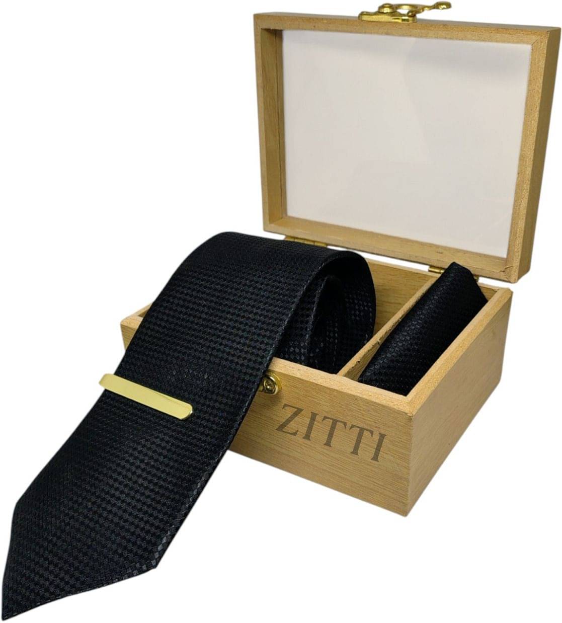     			ZITTI Black Abstract Silk Combo