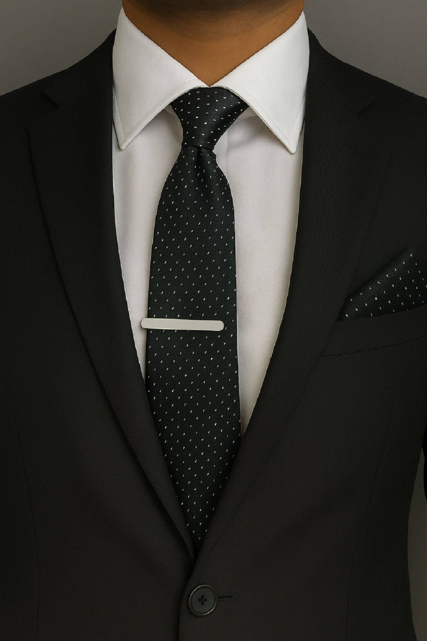     			ZITTI Black Polka Dots Silk Combo