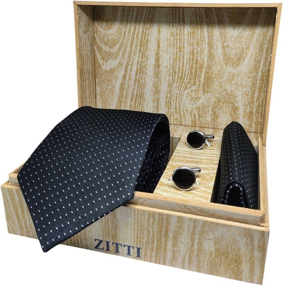     			ZITTI Black Polka Dots Silk Combo