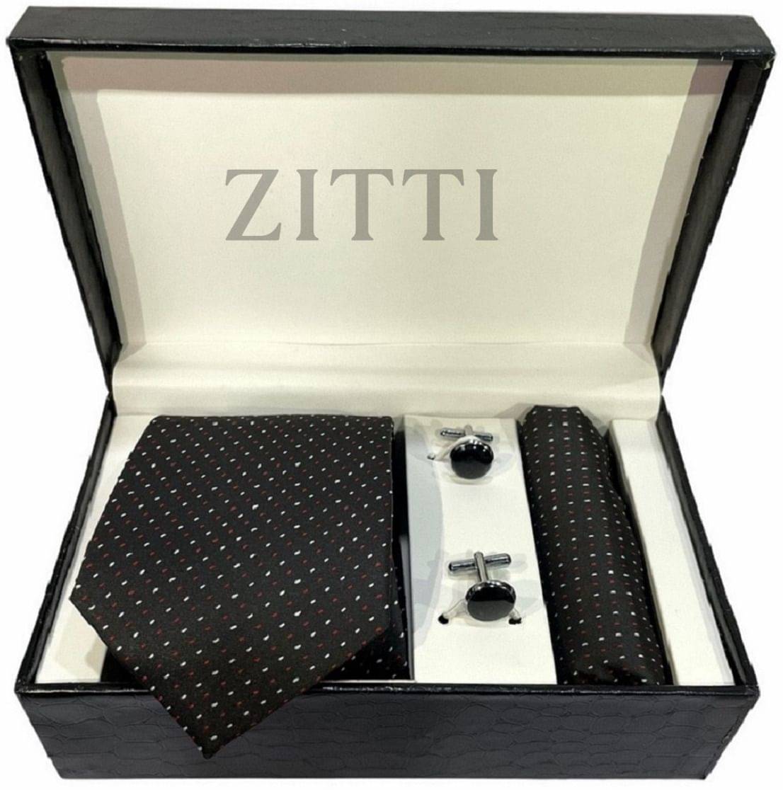     			ZITTI Black Polka Dots Silk Combo