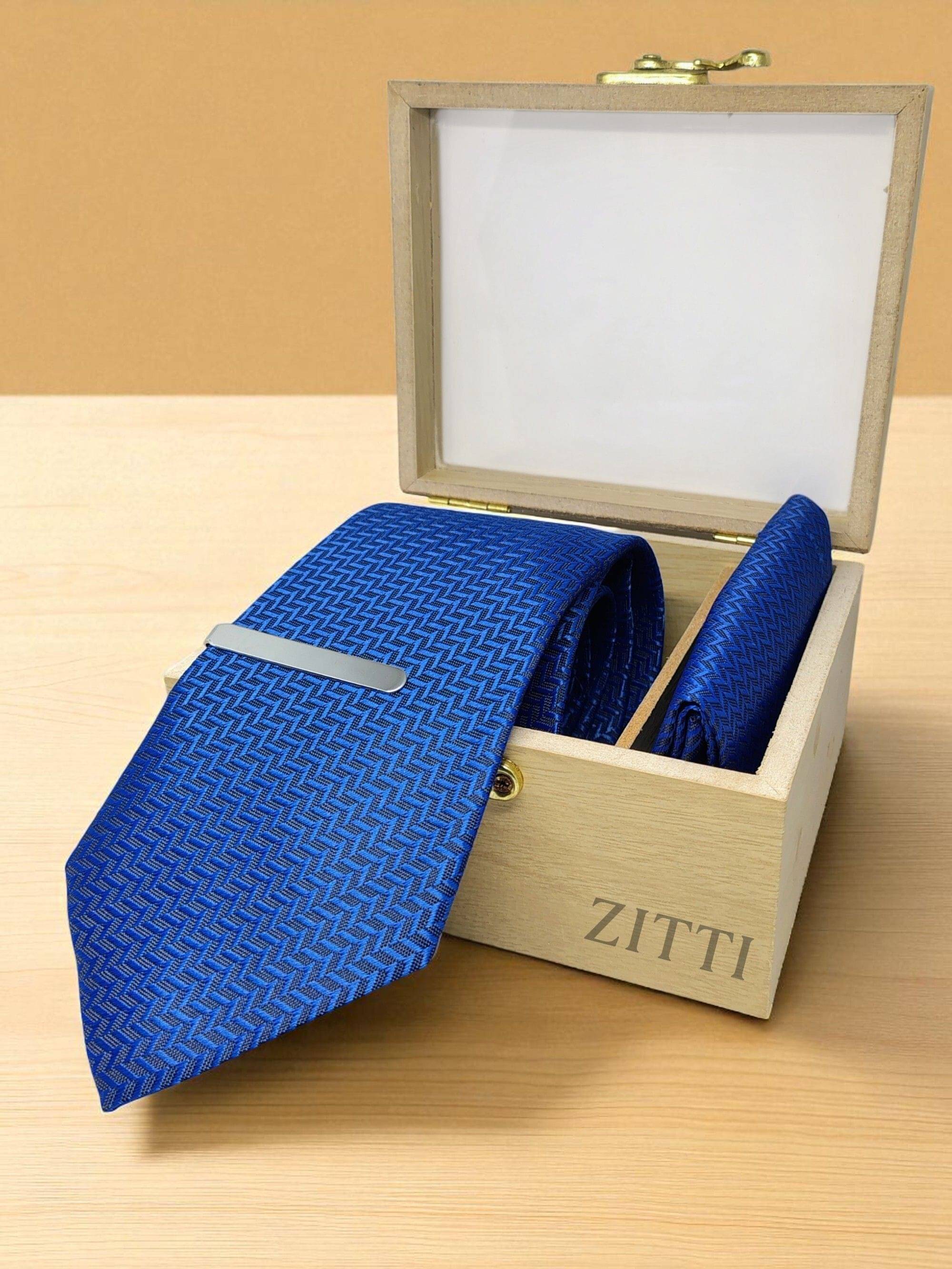 ZITTI Blue Abstract Silk Combo ZITTI Blue Abstract Silk Combo