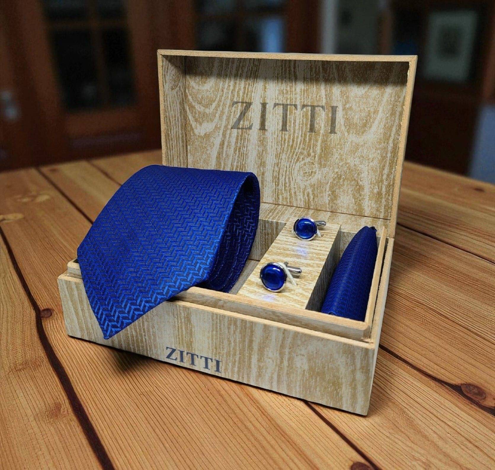     			ZITTI Blue Abstract Silk Combo