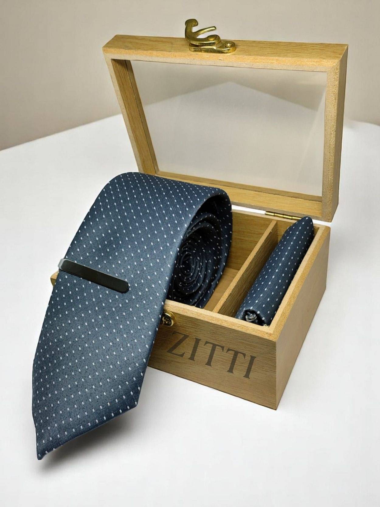 ZITTI Blue Polka Dots Silk Combo ZITTI Blue Polka Dots Silk Combo