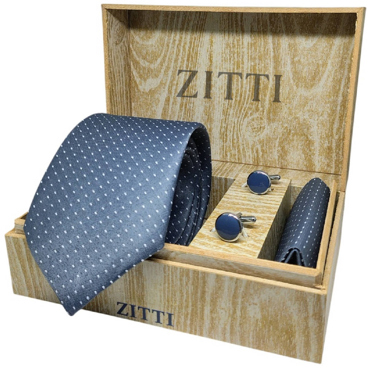     			ZITTI Gray Polka Dots Silk Combo