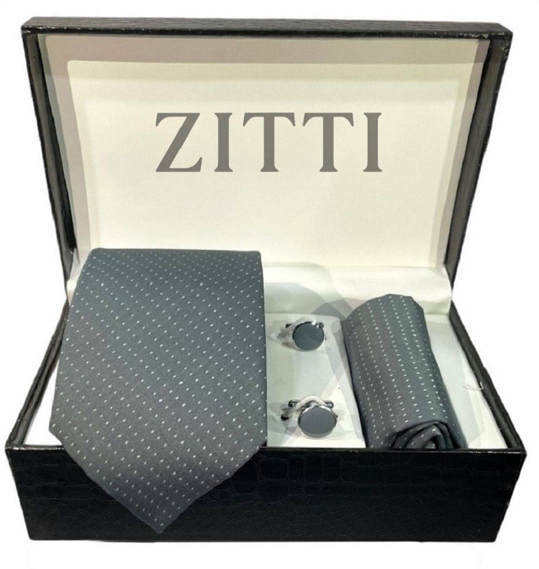 ZITTI Gray Polka Dots Silk Combo ZITTI Gray Polka Dots Silk Combo