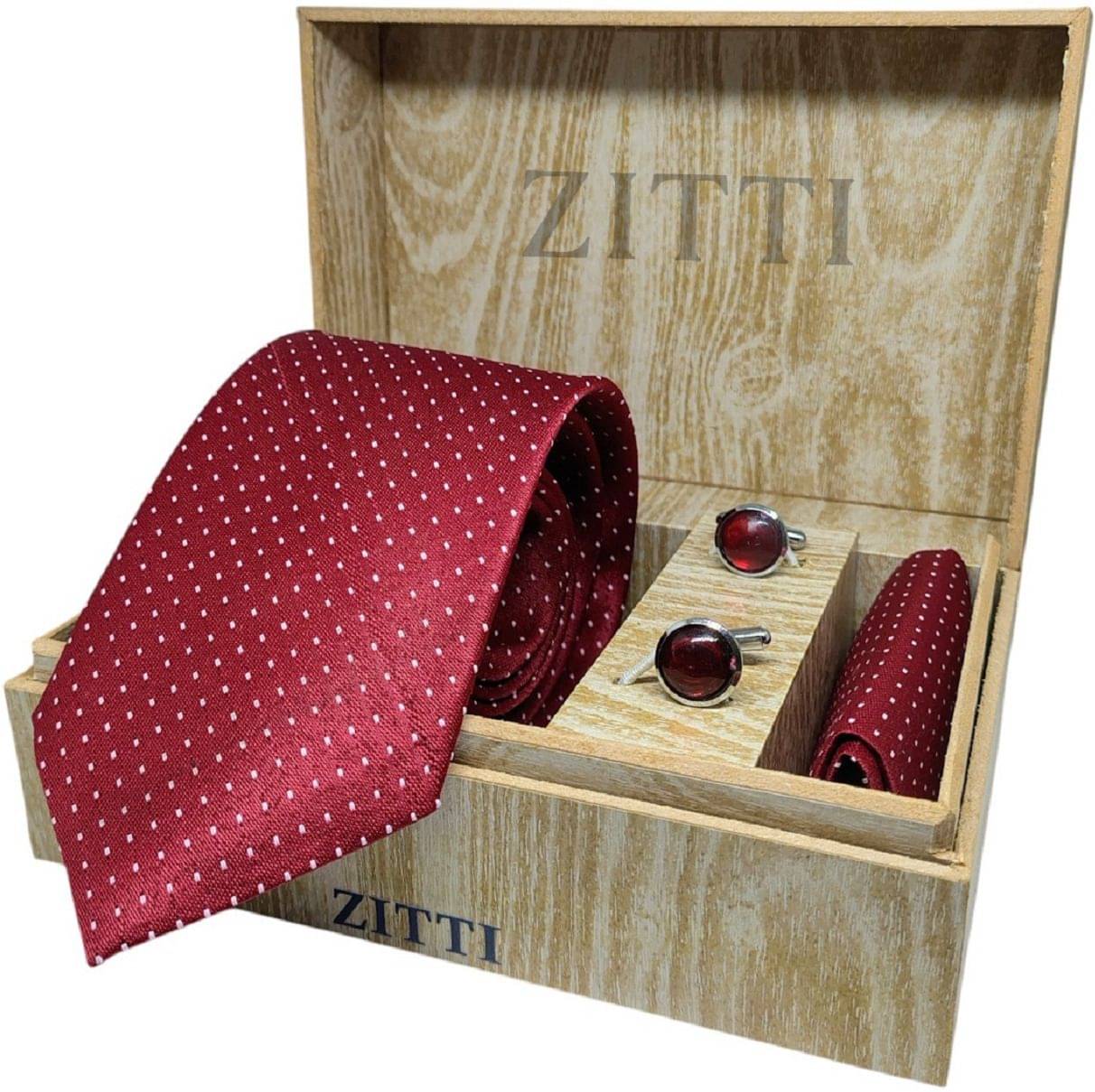     			ZITTI Maroon Polka Dots Silk Combo