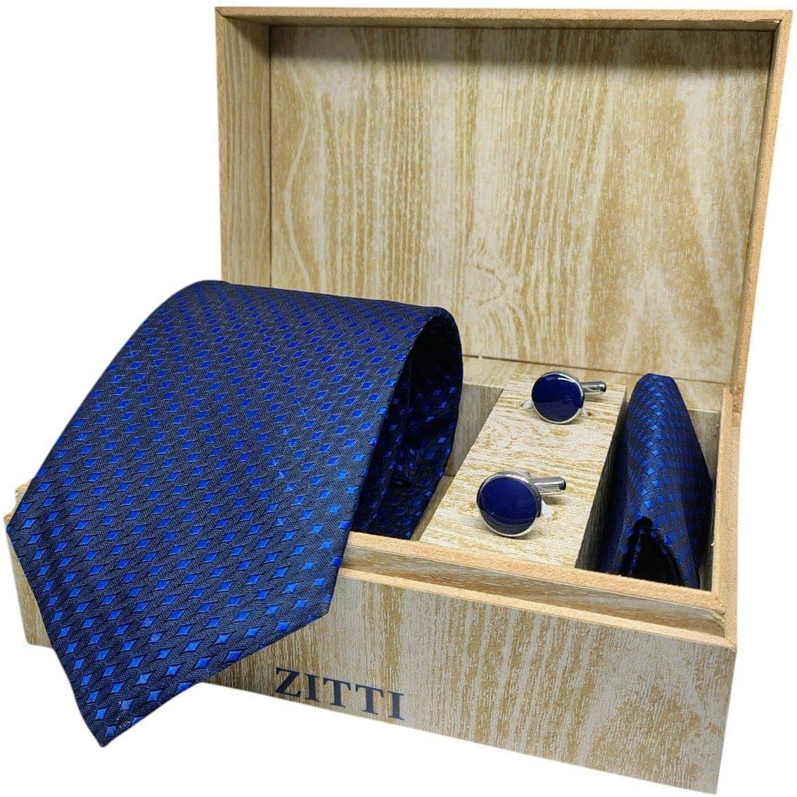     			ZITTI Navy Abstract Silk Combo