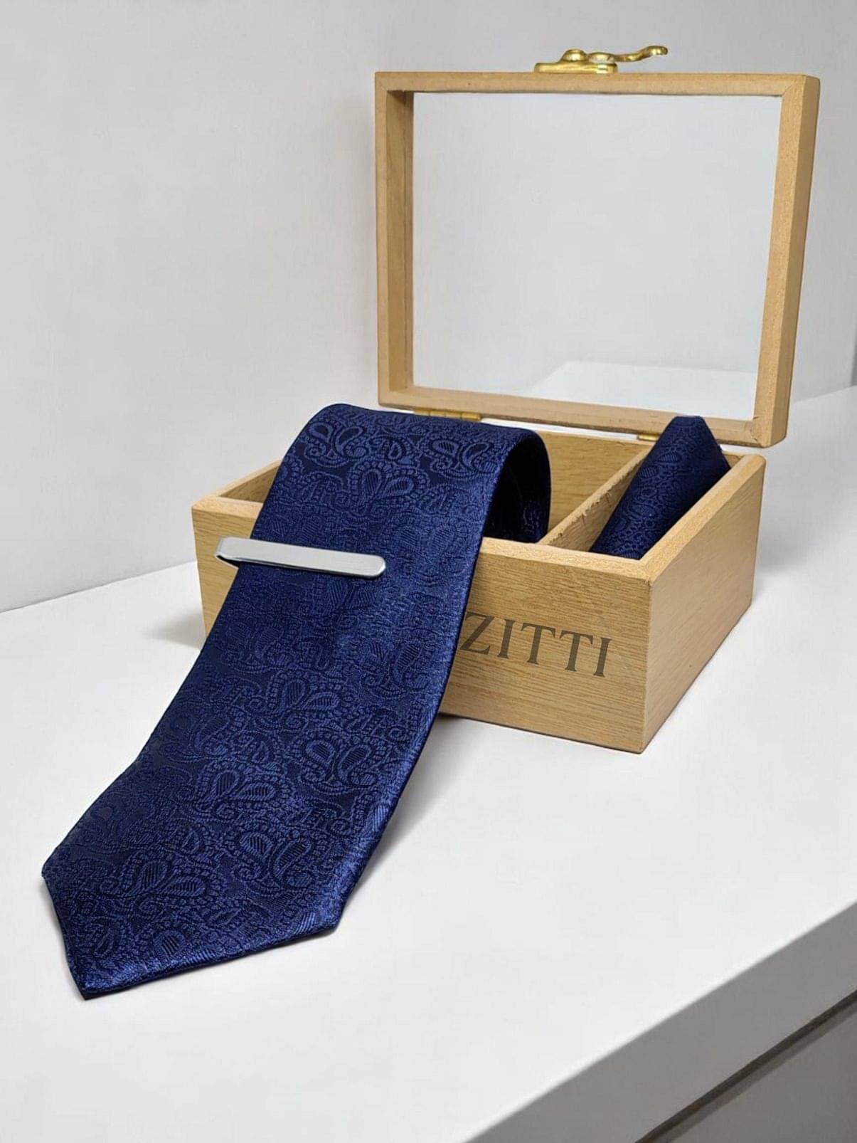 ZITTI Navy Abstract Silk Combo ZITTI Navy Abstract Silk Combo