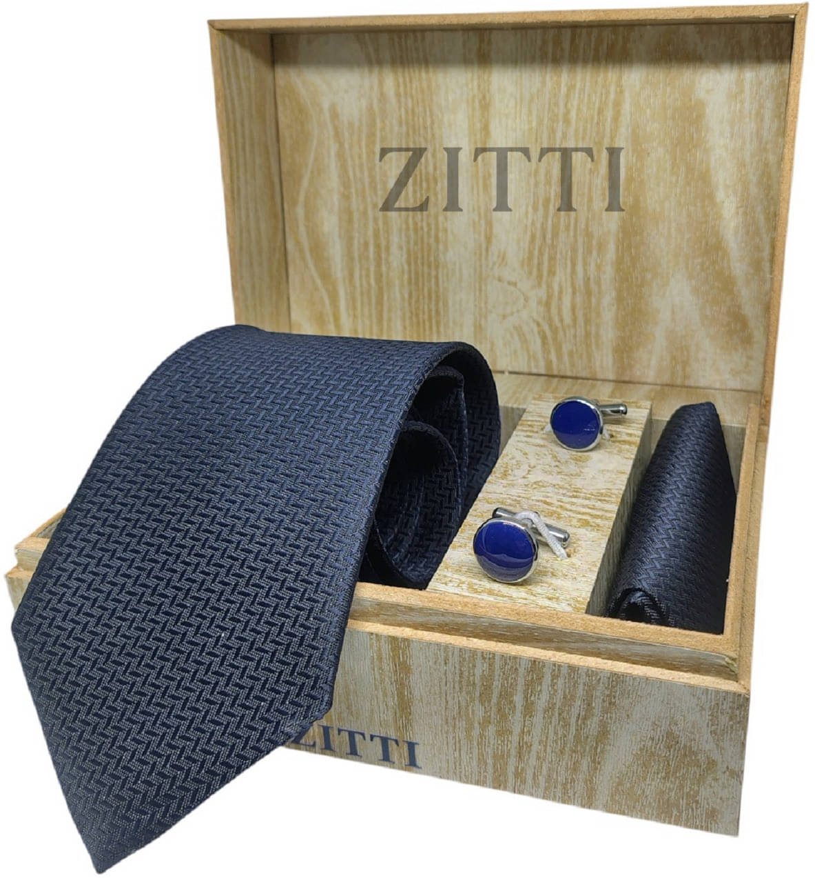 ZITTI Navy Abstract Silk Combo     			ZITTI Navy Abstract Silk Combo