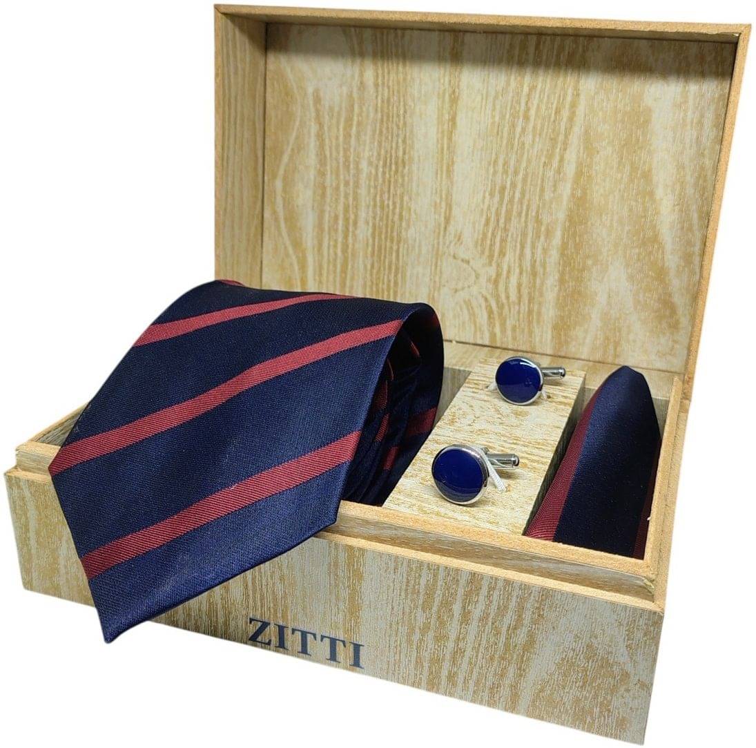     			ZITTI Navy Stripes Satin Combo