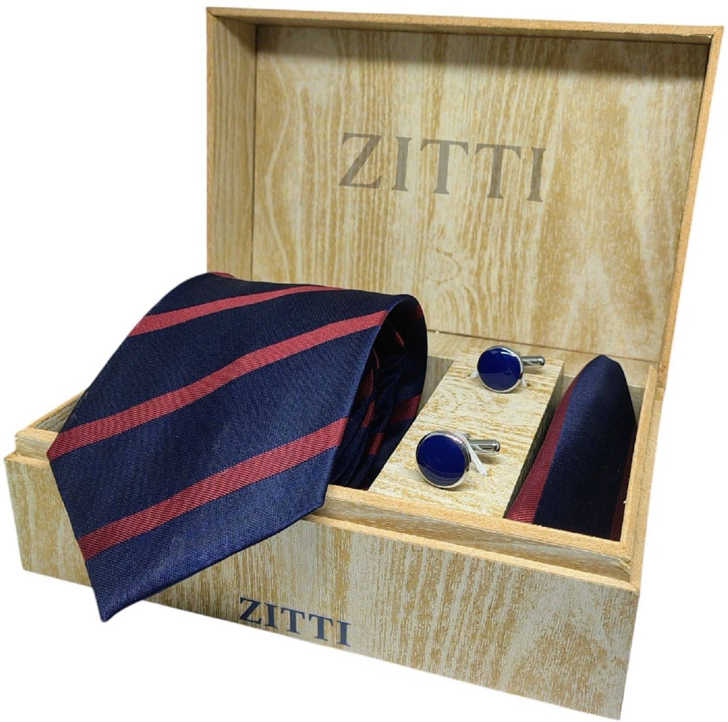 ZITTI Navy Stripes Silk Combo     			ZITTI Navy Stripes Silk Combo