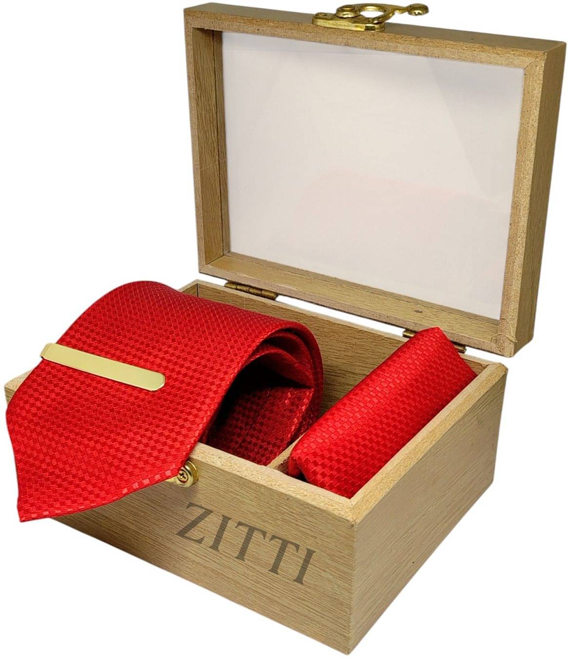     			ZITTI Red Abstract Silk Combo