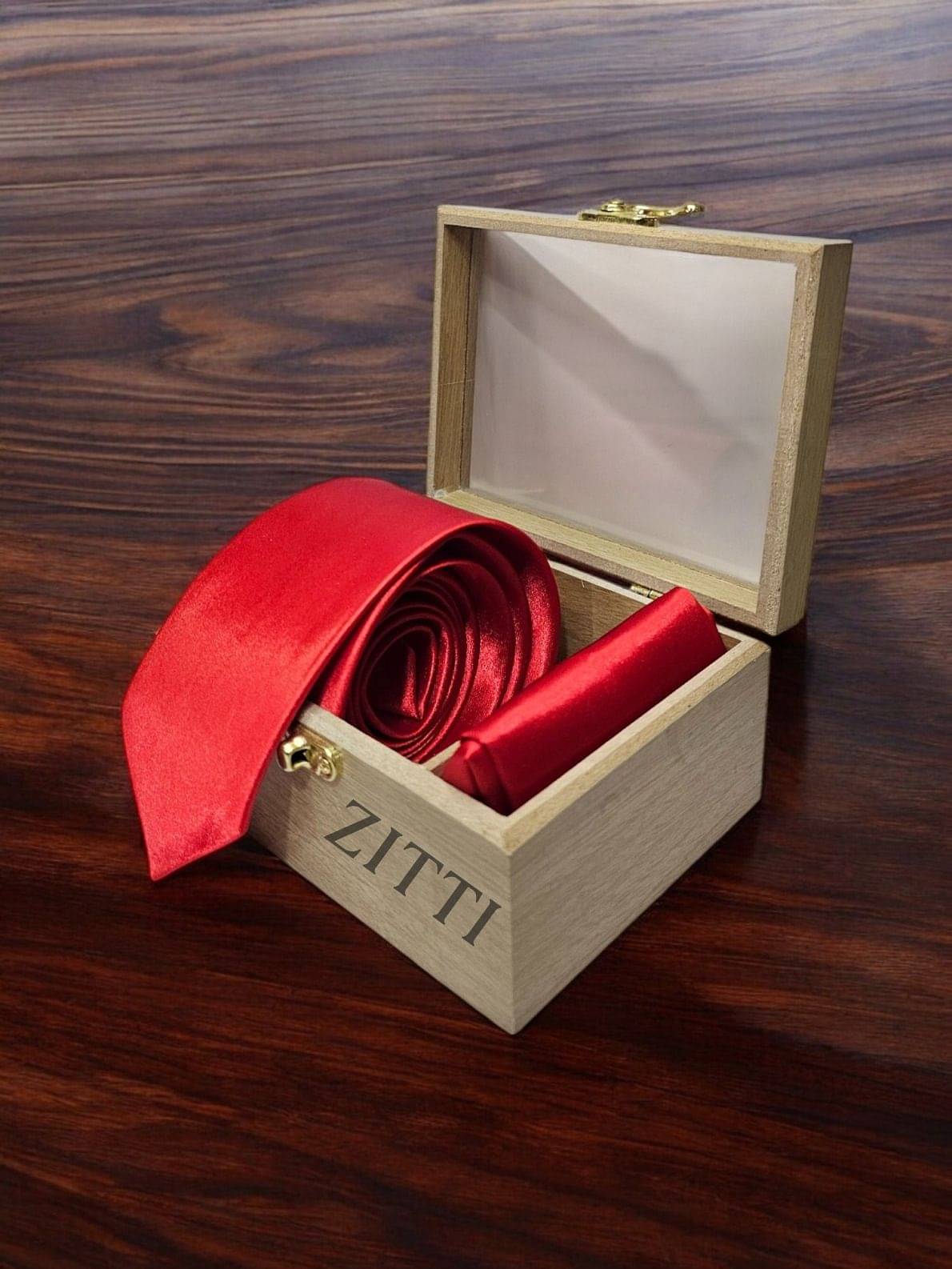     			ZITTI Red Plain Silk Combo