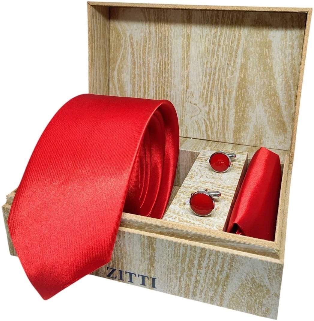 ZITTI Red Plain Silk Combo ZITTI Red Plain Silk Combo
