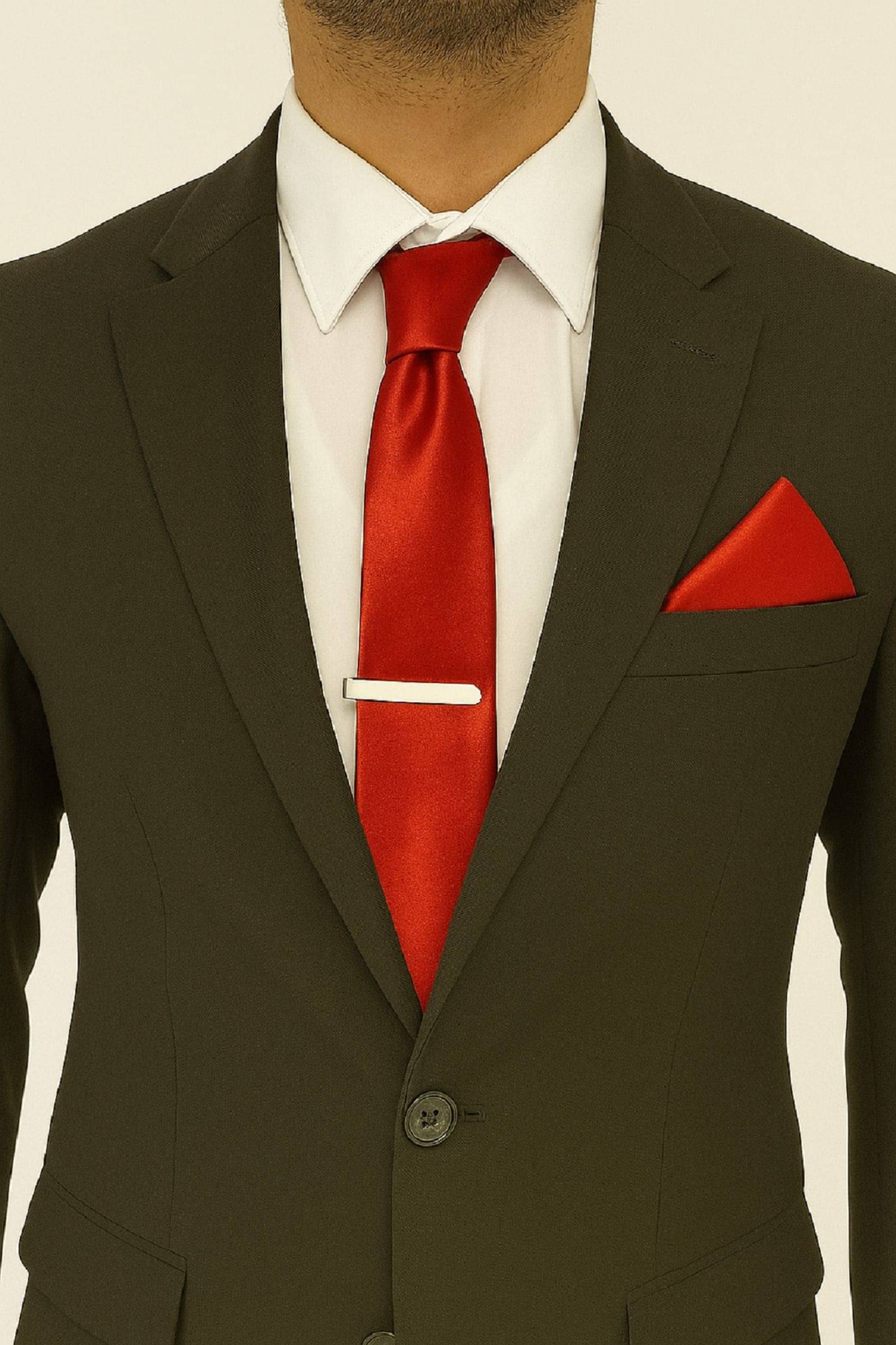     			ZITTI Red Plain Silk Combo