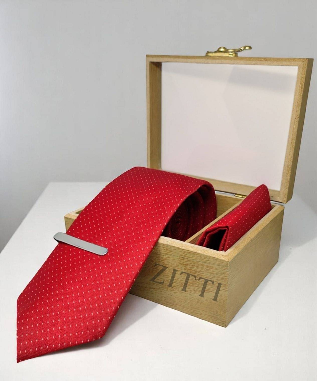 ZITTI Red Polka Dots Silk Combo ZITTI Red Polka Dots Silk Combo