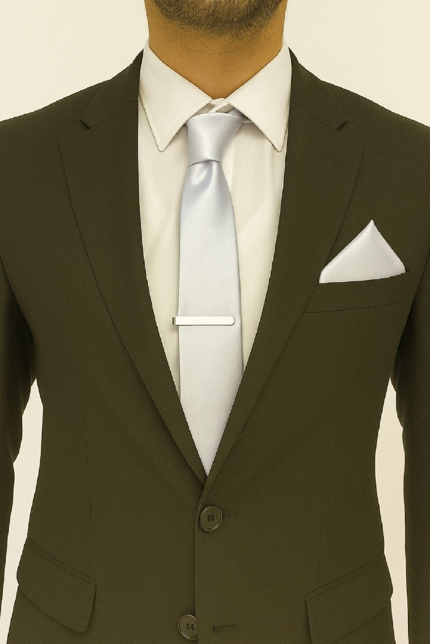     			ZITTI White Plain Silk Combo