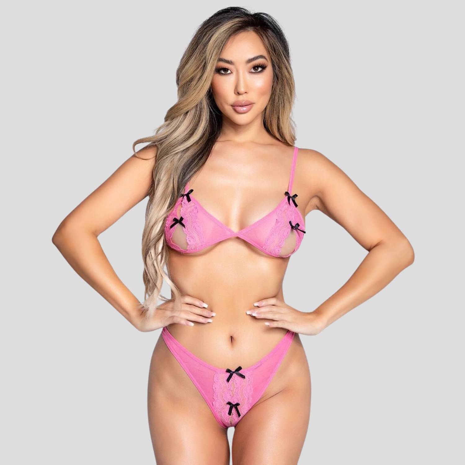 Zerjama Lace Non Padded Bra & Panty Set ( Pink , Pack of 1 )     			Zerjama Lace Non Padded Bra & Panty Set ( Pink , Pack of 1 )