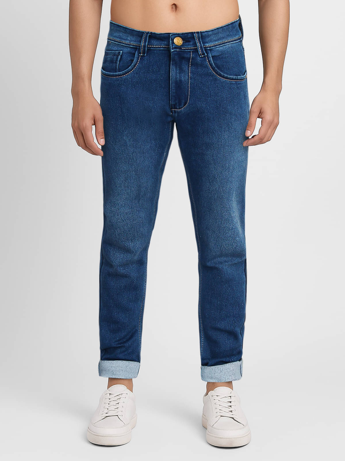     			plounge Slim Fit Clean Look Men's Jeans - Blue ( Pack of 1 )