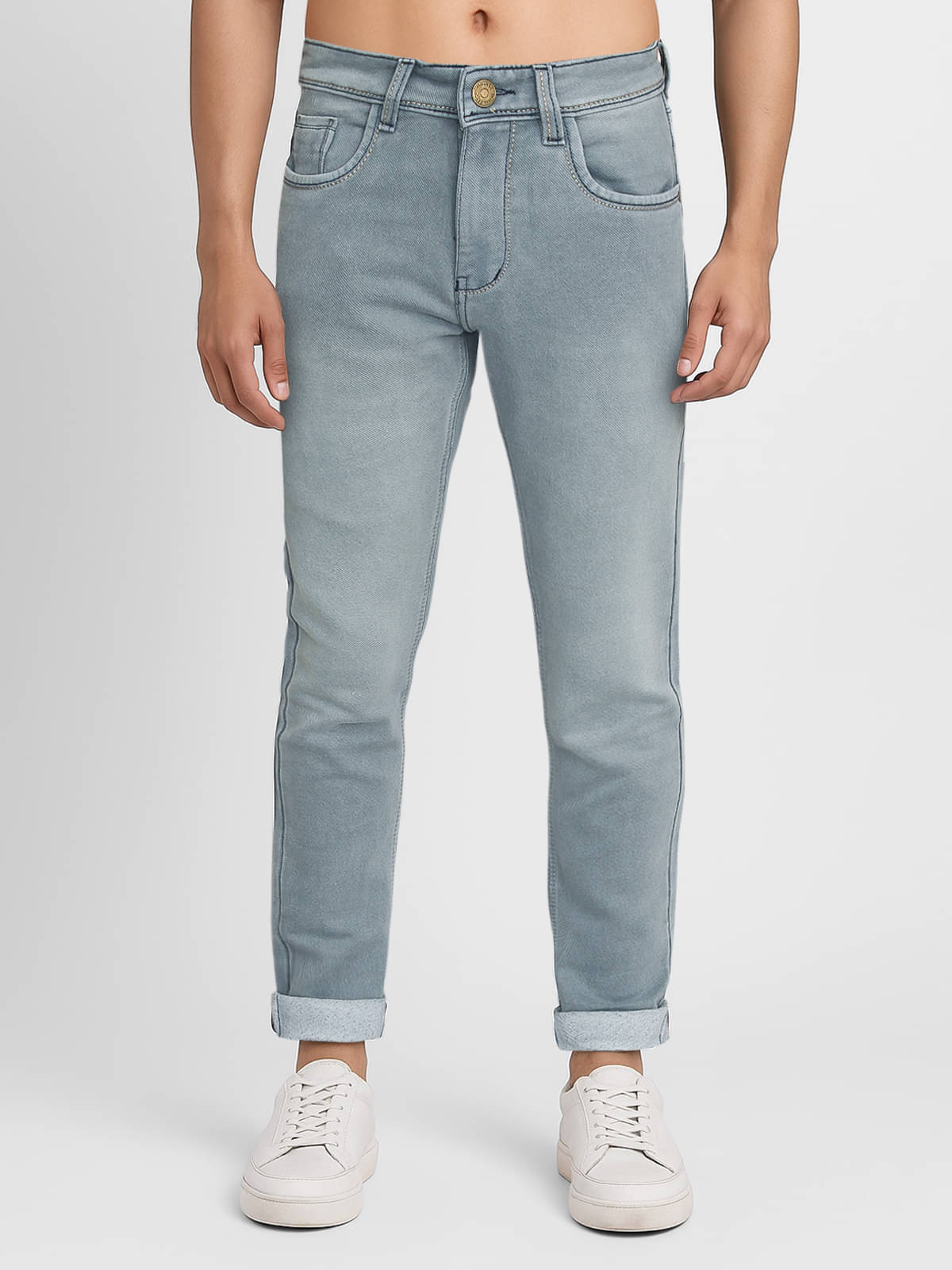     			plounge Slim Fit Clean Look Men's Jeans - Grey ( Pack of 1 )