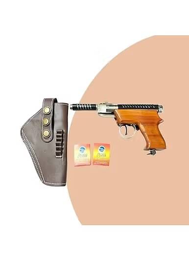     			007 Thunder Wooden air gun metal 200 pellets and cover free